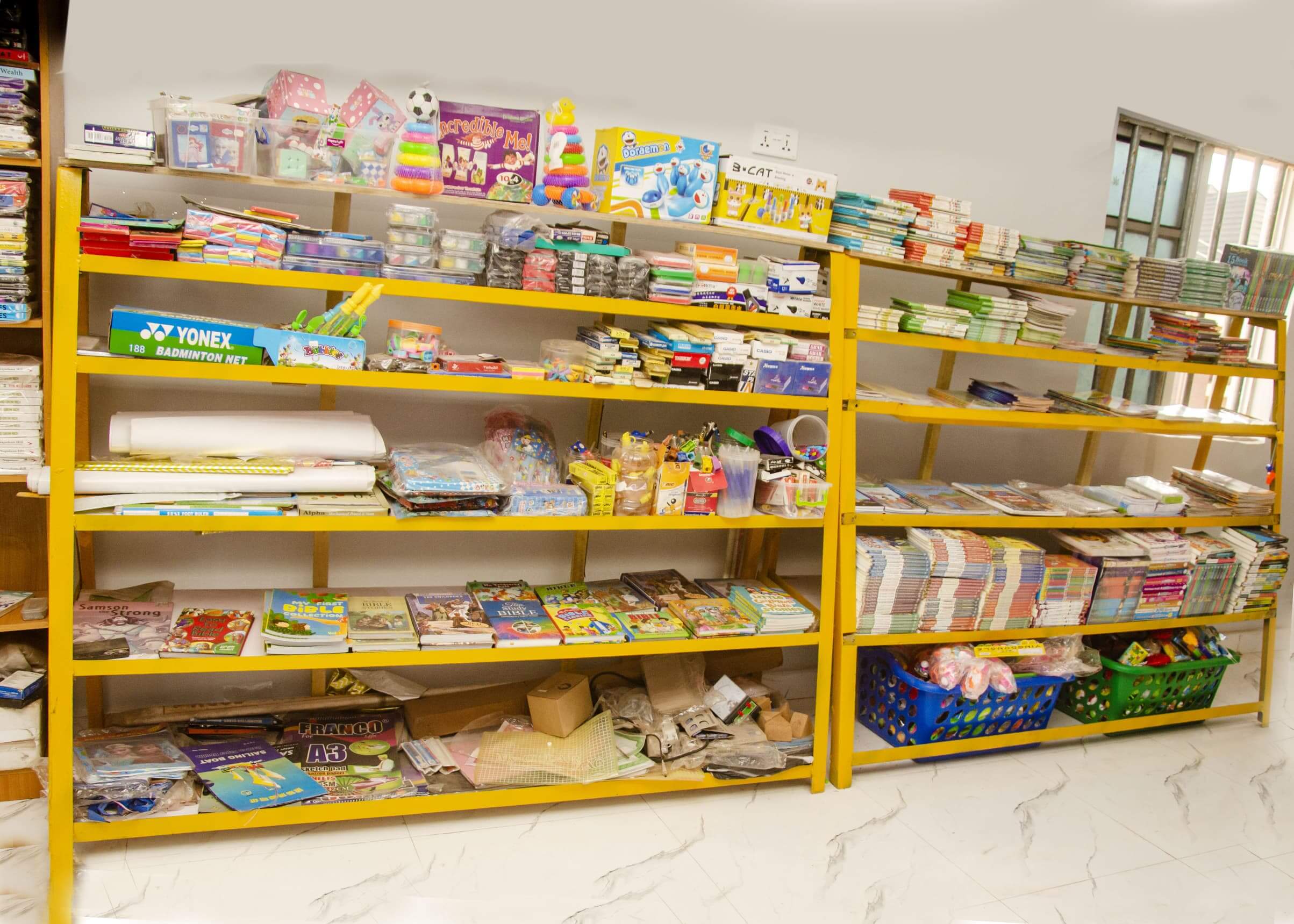 Books on shelves